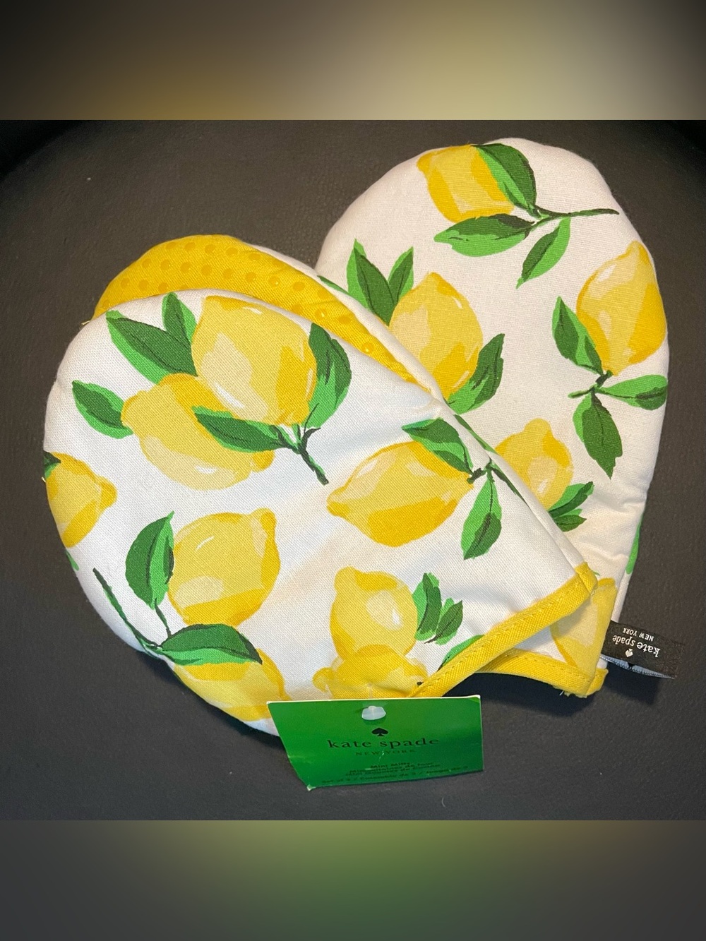 Kate Spade New York Sunshine Yellow Lemon Print Decorative  -MINI MIT Set
